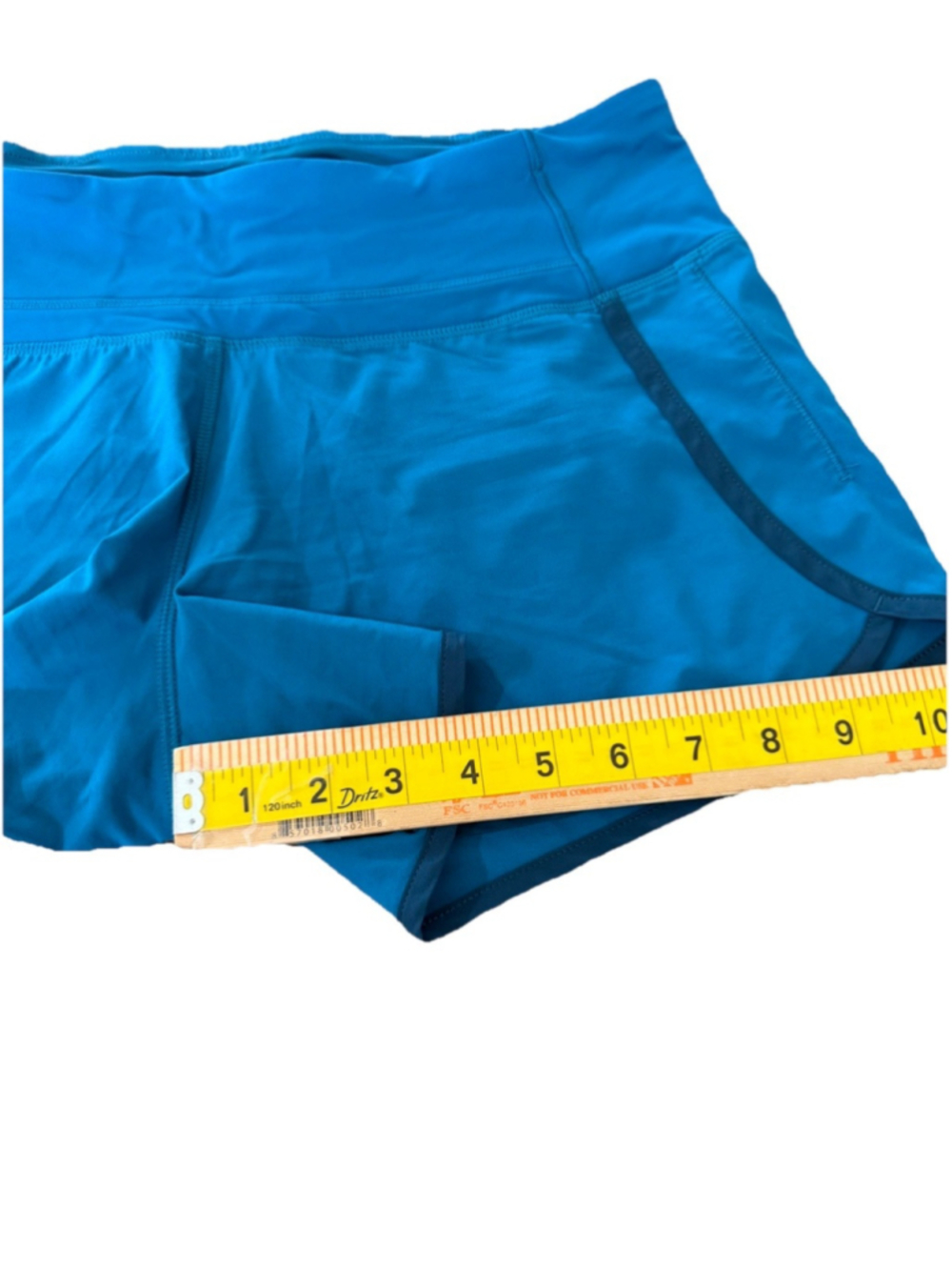 LULULEMON RUN TIMES SHORT 3.5” TEAL COLOR SIZE 6 WASIT 15” - Picture 3 of 8